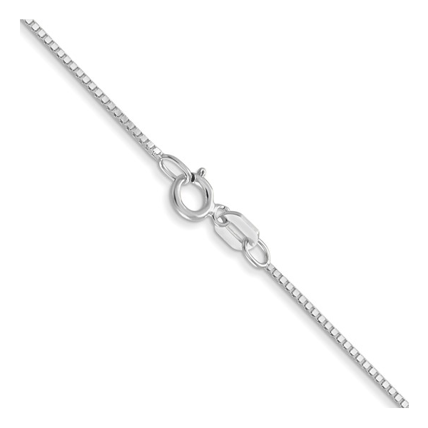 14K White Gold 18 inch .7mm Box with Spring Ring Clasp Chain 1.35 gr Rich Custom Jewelry Las Vegas, NV