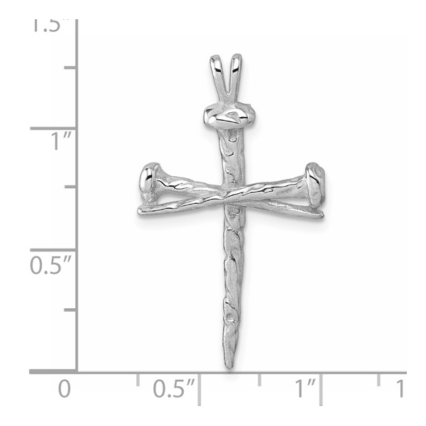 14K White Gold Nail Cross Charm Rich Custom Jewelry Las Vegas, NV