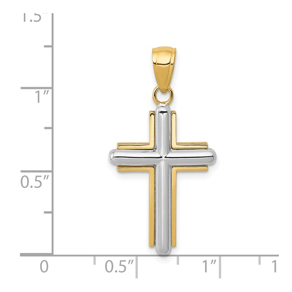 14k Two-tone Cross Pendant Rich Custom Jewelry Las Vegas, NV