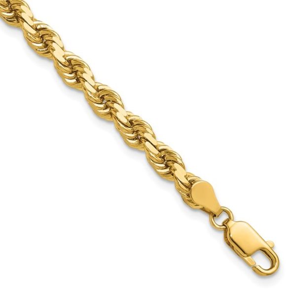 14K Yellow 8 inch 4.5mm Diamond-cut Rope with Lobster Clasp Chain Rich Custom Jewelry Las Vegas, NV