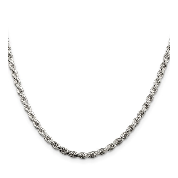 Sterling Silver 3.2mm 20 inch Diamond-cut Rope Chain 19.47 gr Rich Custom Jewelry Las Vegas, NV