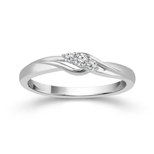 Sterling Silver .09ctw 3-Stone Diamond Promise Ring Robert Irwin Jewelers Memphis, TN