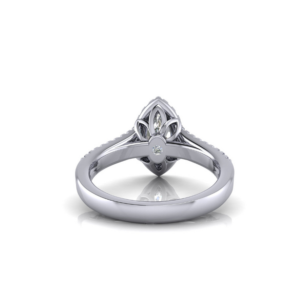 14 Karat White Gold 1 2/5 Carat Marquise Halo Lab Grown Diamond Engagement Ring Image 4 Robert Irwin Jewelers Memphis, TN