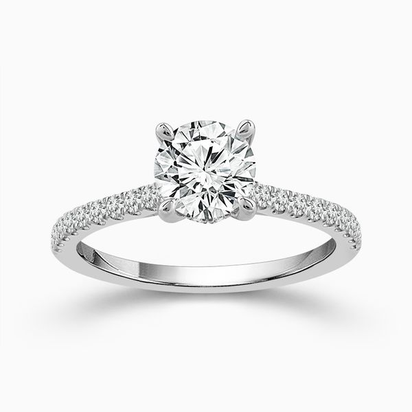 14 Karat White Gold 1 1/3 Carat Round Diamond Engagement Ring Robert Irwin Jewelers Memphis, TN