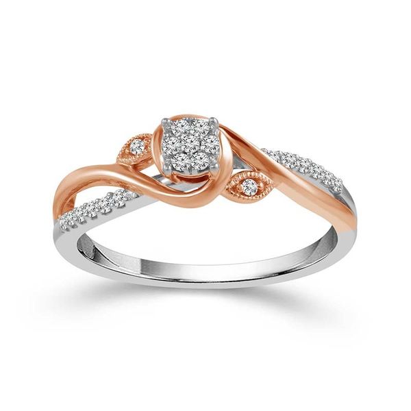 10 Karat Two-Tone Gold 1/8 Ctw Diamond Promise Ring Robert Irwin Jewelers Memphis, TN