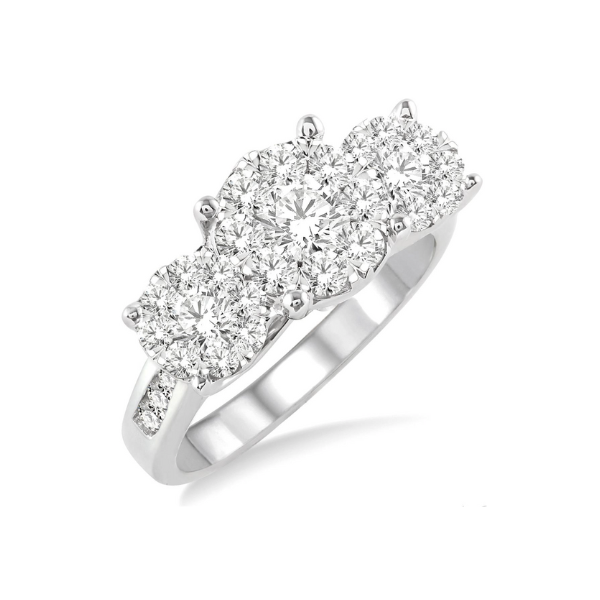 1 1/2 Ctw Lovebright Round Cut Diamond Ring in 14K White Gold Robert Irwin Jewelers Memphis, TN