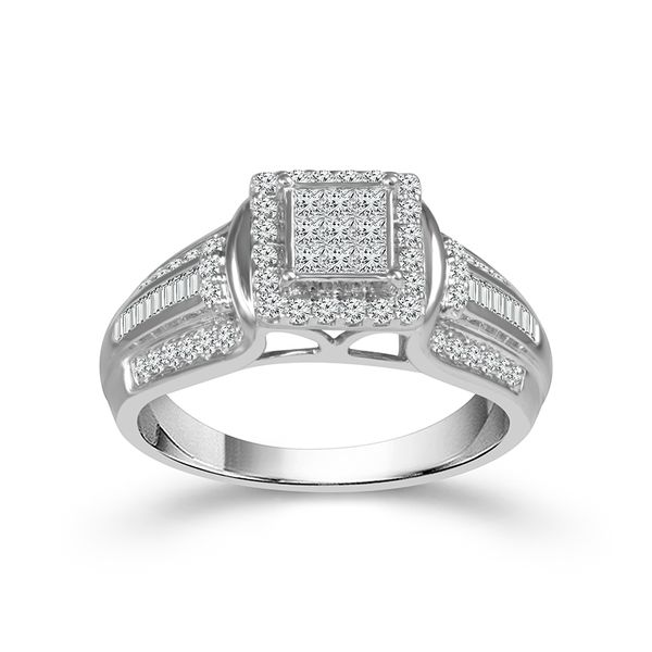 10k White Gold 1/2ctw Diamond Engagement Ring Robert Irwin Jewelers Memphis, TN