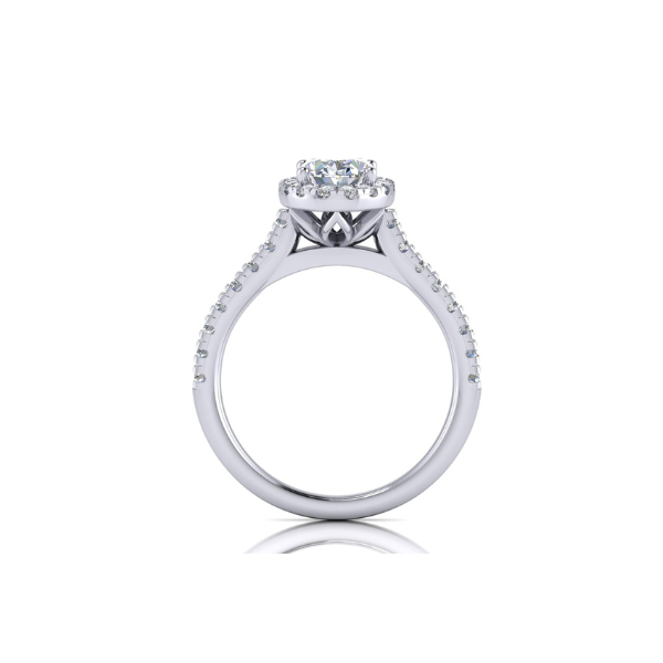 1.00 Ctw Oval Halo Lab Grown Diamond Engagement Ring in 14 Karat White Gold Image 4 Robert Irwin Jewelers Memphis, TN