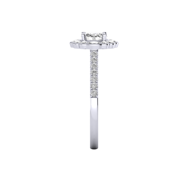 7/8 Ctw Halo Oval Lab Grown Diamond Engagement Ring in 14 Karat White Gold Image 3 Robert Irwin Jewelers Memphis, TN