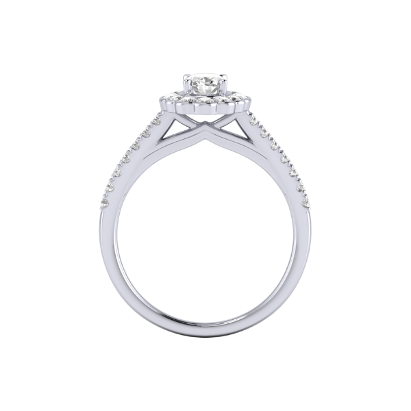 7/8 Ctw Halo Oval Lab Grown Diamond Engagement Ring in 14 Karat White Gold Image 4 Robert Irwin Jewelers Memphis, TN