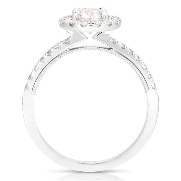 2.00 Ctw Oval Halo Lab Grown Diamond Engagement Ring in 14 Karat White Gold Image 3 Robert Irwin Jewelers Memphis, TN