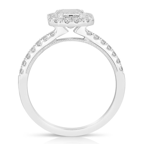 2 1/2 Ctw Emerald Halo Lab Grown Diamond Engagement Ring in 14 Karat White Gold Image 3 Robert Irwin Jewelers Memphis, TN