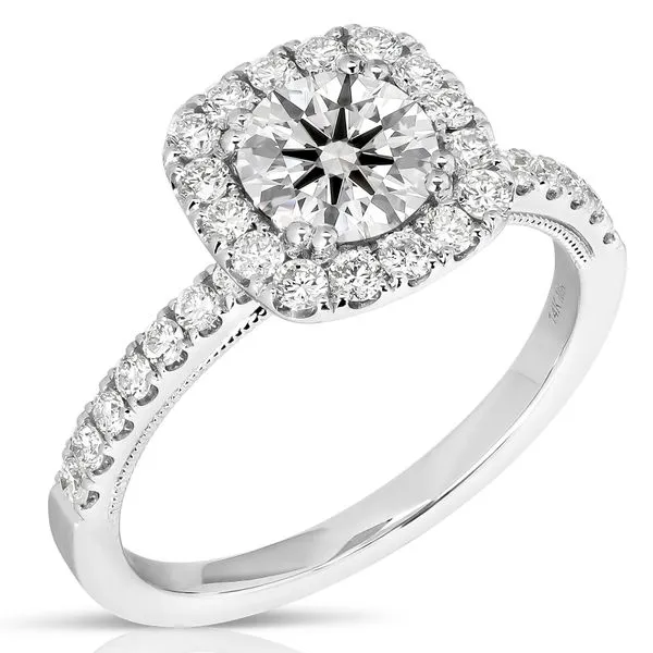 2.00 Ctw Cushion Halo Lab Grown Diamond Engagement Ring in 14 Karat White Gold Robert Irwin Jewelers Memphis, TN