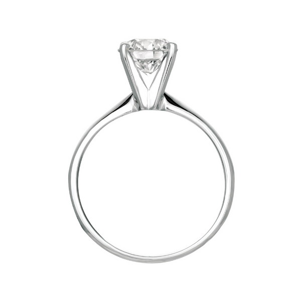 14 Karat White Gold 1 Carat Round Lab Grown Diamond Solitaire Engagement Ring Image 3 Robert Irwin Jewelers Memphis, TN