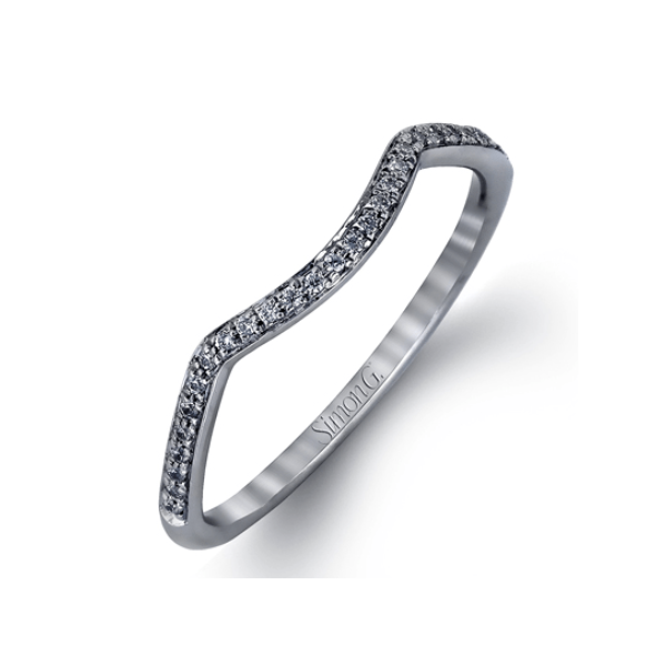 18 Karat White Gold Simon G. Diamond Wedding Band Robert Irwin Jewelers Memphis, TN