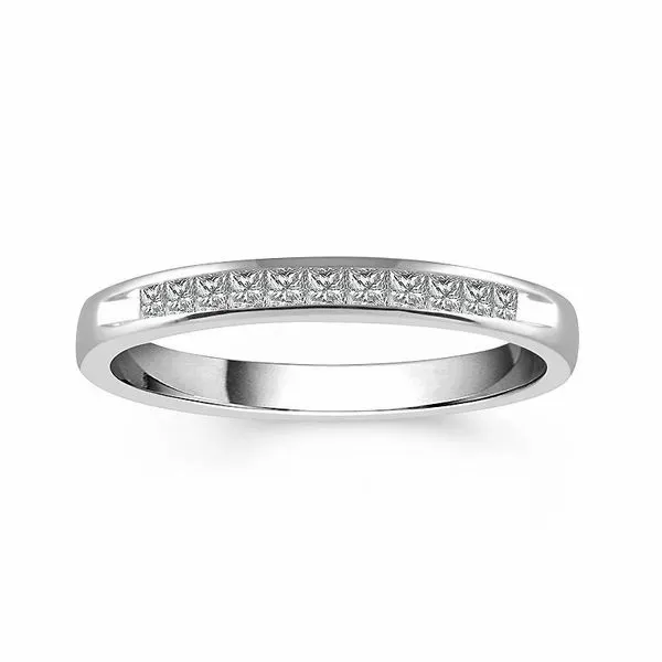 1/2 Ctw Princess Cut Diamond Channel Set Wedding Band in 14 Karat White Gold Robert Irwin Jewelers Memphis, TN