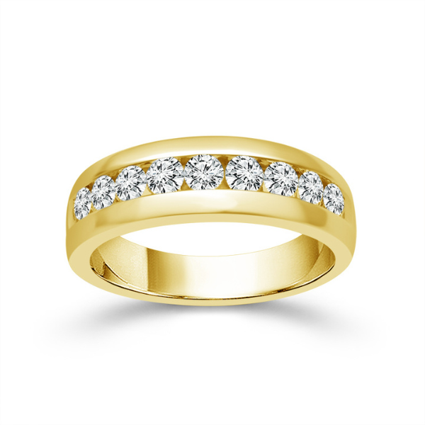 10 Karat Yellow Gold 1.00 Ctw Mens Diamond Wedding Band Robert Irwin Jewelers Memphis, TN