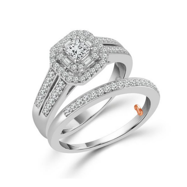 3/4 Carat Princess Cut Diamond Wedding Set Robert Irwin Jewelers Memphis, TN