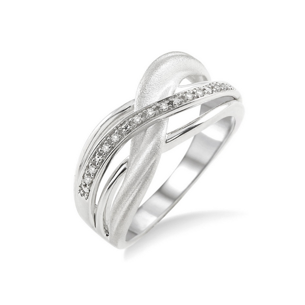 Sterling Silver 1/20 Carat Diamond Swirl Fashion Ring Robert Irwin Jewelers Memphis, TN