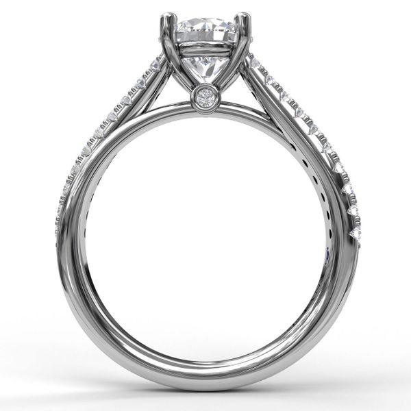 14 Karat White Gold Fana 1/4 Carat Solitaire Criss Cross Diamond Engagement Ring Setting Image 2 Robert Irwin Jewelers Memphis, TN