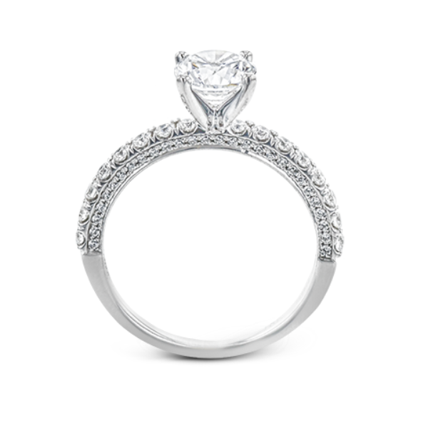 18 Karat White Gold Simon G. 1/2 Carat Round Diamond Engagement Ring Setting Image 3 Robert Irwin Jewelers Memphis, TN