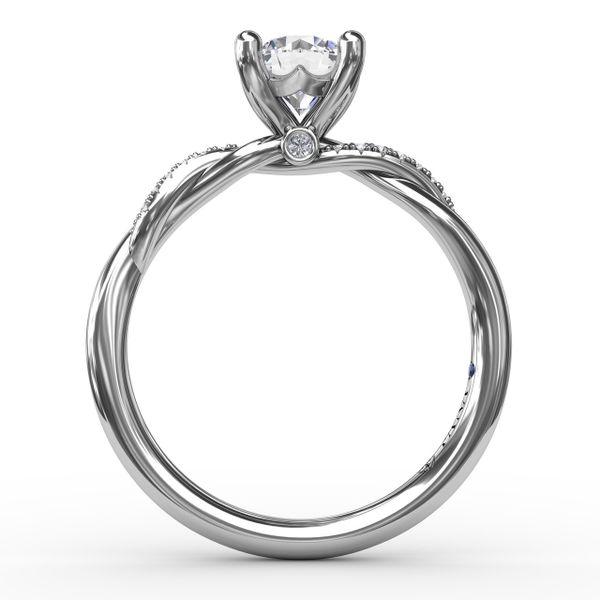 14 Karat White Gold Fana 0.07 Carat Classic Round Diamond Engagement Ring Setting With Twisted Shank Image 3 Robert Irwin Jewelers Memphis, TN