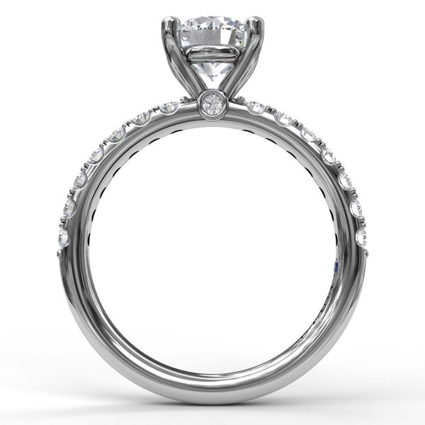 14 Karat White Gold Fana 0.37 Carat Classic Pave Round Cut Diamond Engagement Ring Setting Image 3 Robert Irwin Jewelers Memphis, TN