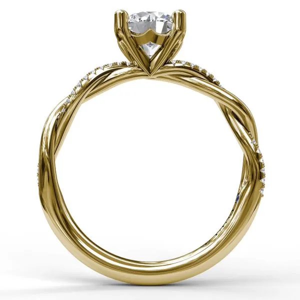 14 Karat Yellow Gold Fana 1/10 Carat Diamond Twist Engagement Ring Setting Image 3 Robert Irwin Jewelers Memphis, TN