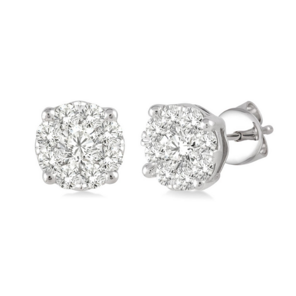14 Karat White Gold 1/2 Carat Lovebright Diamond Earrings Robert Irwin Jewelers Memphis, TN