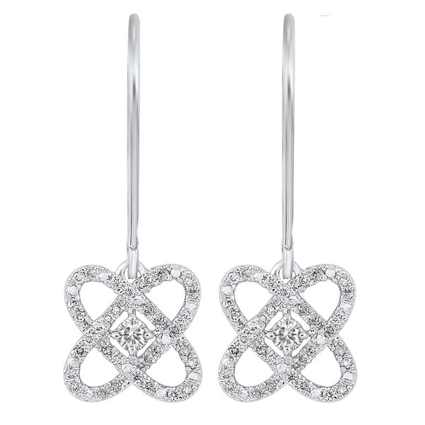 Sterling Silver 1/4ctw Diamond Love's Crossing Earrings Robert Irwin Jewelers Memphis, TN