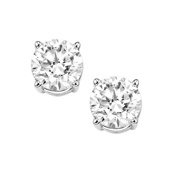 14k White Gold 0.70ctw Round Diamond Stud Earrings Robert Irwin Jewelers Memphis, TN