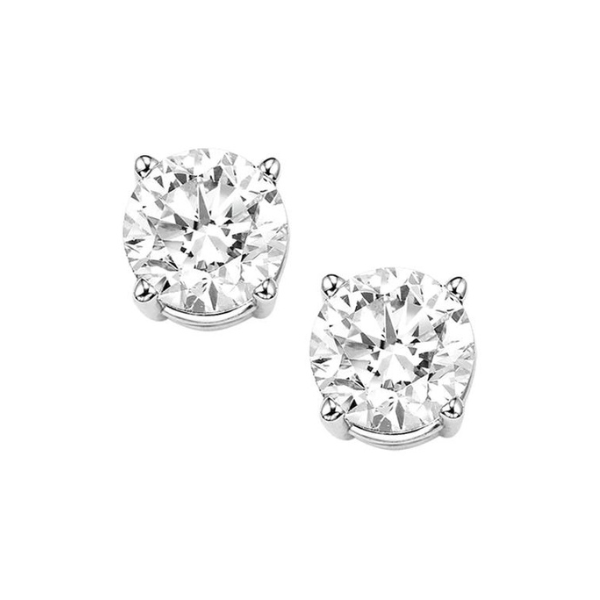 1/2 Ctw Round Diamond Stud Earrings in 14 Karat White Gold Robert Irwin Jewelers Memphis, TN