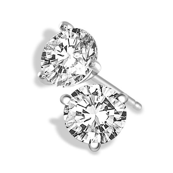 14 Karat White Gold 0.45 Ctw Round Diamond Stud Earrings Robert Irwin Jewelers Memphis, TN