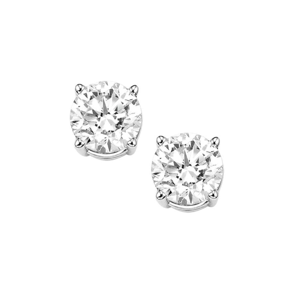 1/3 Ctw Round Diamond Stud Earrings in 14 Karat White Gold Robert Irwin Jewelers Memphis, TN