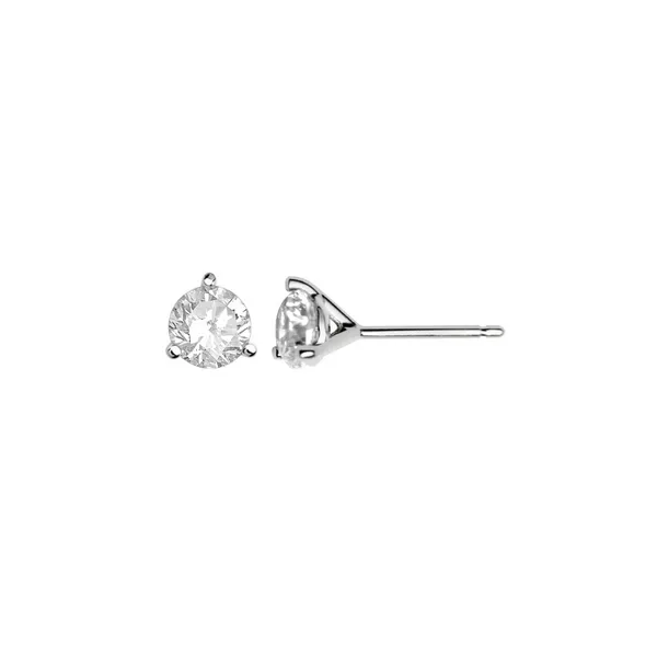 14 Karat White Gold 1/10 Carat Round Diamond Martini Stud Earrings Robert Irwin Jewelers Memphis, TN