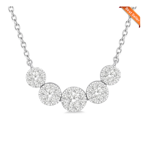 14 Karat White Gold 1/2 Carat Lovebright Diamond Necklace Robert Irwin Jewelers Memphis, TN