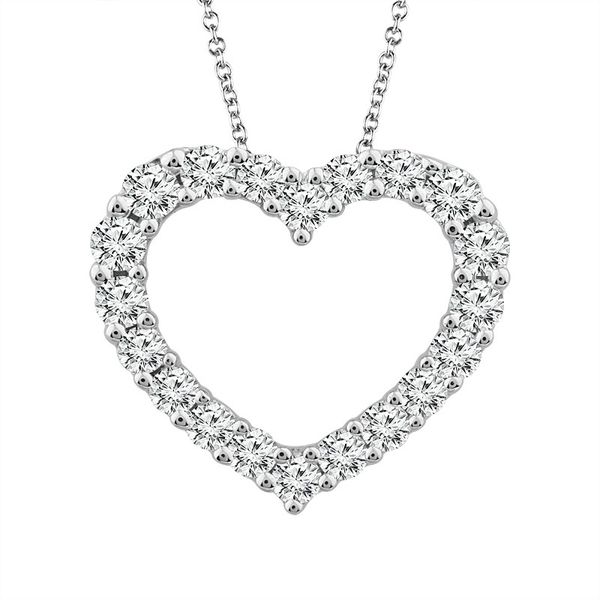 14k White Gold 0.75ctw Diamond Heart Pendant Robert Irwin Jewelers Memphis, TN