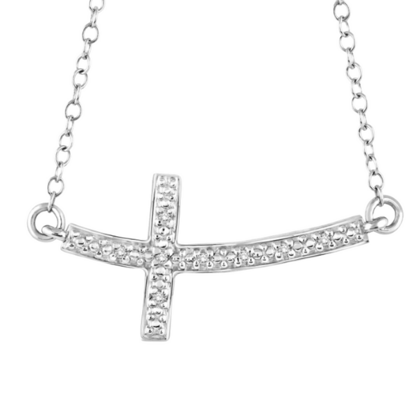 Sterling Silver 1/50ctw Diamond Cross Pendant Robert Irwin Jewelers Memphis, TN