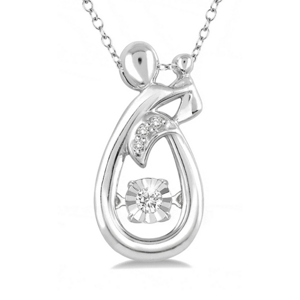 Sterling Silver 1/20 Carat Mom and Child Diamond Pendant Robert Irwin Jewelers Memphis, TN