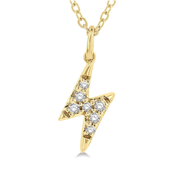 1/10 Carat Diamond Lightning Bolt Pendant in 10 Karat Yellow Gold Image 3 Robert Irwin Jewelers Memphis, TN