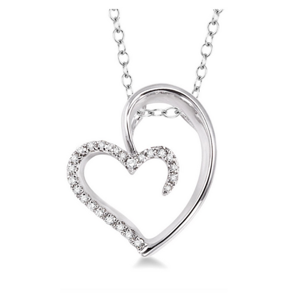 Sterling Silver 1/10 Carat Diamond Heart Pendant Robert Irwin Jewelers Memphis, TN