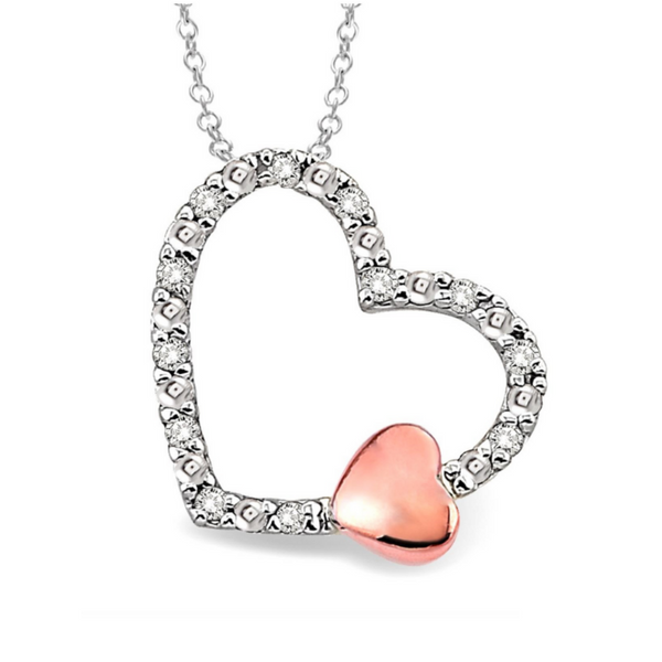 1/20 Ctw Heart Shape Single Cut Diamond Pendant in Sterling Silver with Chain Robert Irwin Jewelers Memphis, TN
