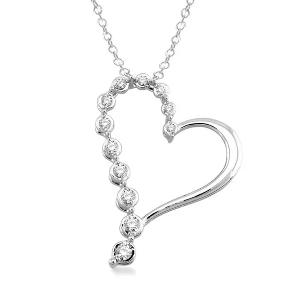 Sterling Silver 1/10 Carat Diamond Heart Pendant Robert Irwin Jewelers Memphis, TN