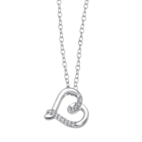 Diamond Heart Pendant in Sterling Silver Robert Irwin Jewelers Memphis, TN