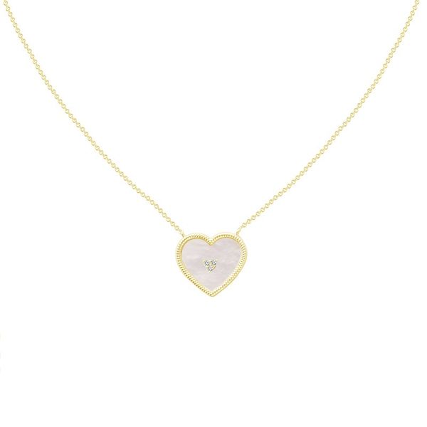 14 Karat Yellow Gold Diamond Heart Pendant Robert Irwin Jewelers Memphis, TN
