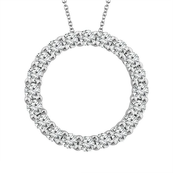 10k White Gold 0.25ctw Diamond Circle Pendant Robert Irwin Jewelers Memphis, TN