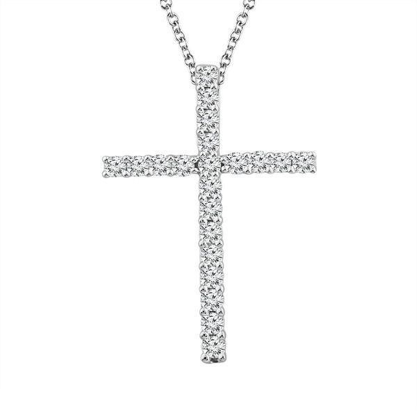 10k White Gold 0.10ctw Diamond Cross Pendant Robert Irwin Jewelers Memphis, TN