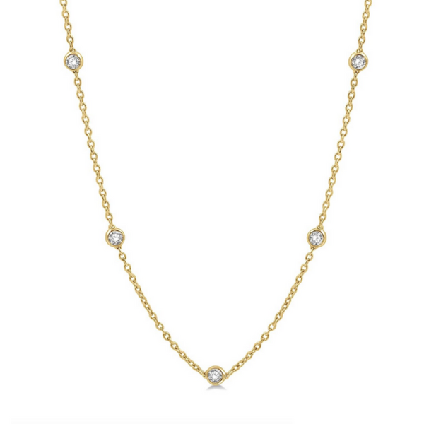 1 Ctw Round Cut Diamond Fashion Necklace in 14K Yellow Gold Robert Irwin Jewelers Memphis, TN