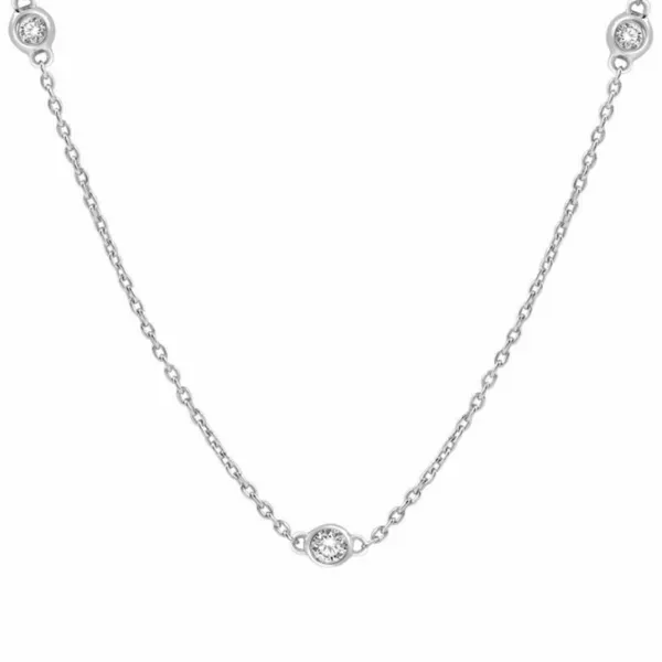 14 Karat White Gold 1/4 Carat Diamonds by the Yard Necklace Image 3 Robert Irwin Jewelers Memphis, TN