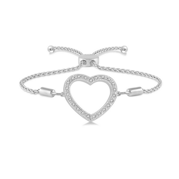 Sterling Silver 1/10ctw Diamond Heart Tennis Bracelet Robert Irwin Jewelers Memphis, TN